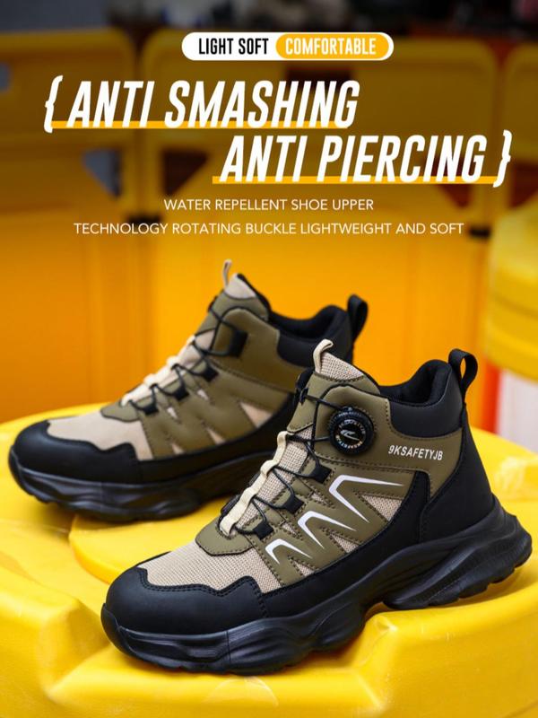 Men's High Top Lace Up Shoes, Casual Waterproof Shoes for Work, Fashionable Shoes for Daily Wear 1