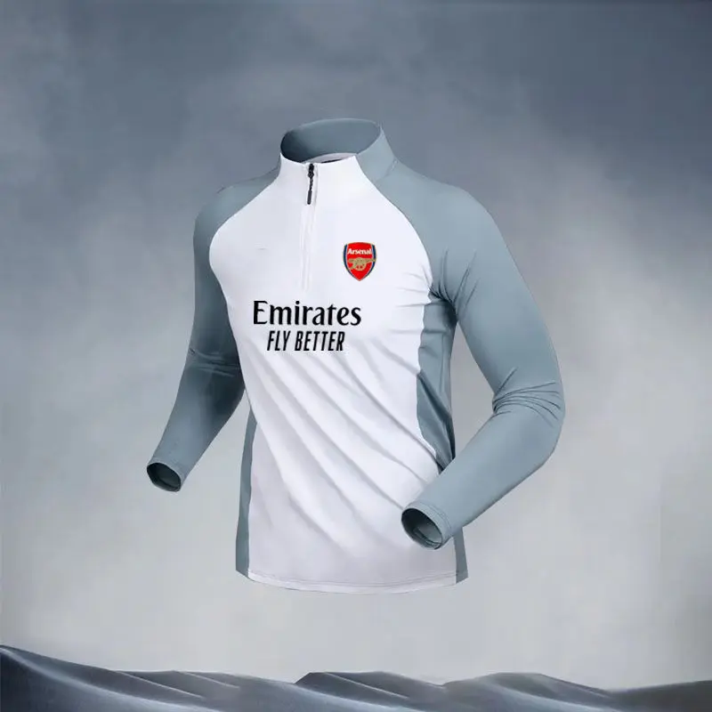 Trang Phục Bộ Đồ Tập Bóng Đá, Dành Cho Nam Giới, Mùa Xuân Chạy Bộ Thể Thao, Tay Áo Dài Zipper, Có Manchester City, Barcelona, Paris Và Real Madrid, 2324 Top 8