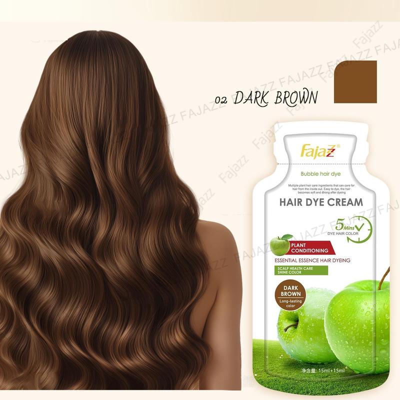 【FAJAZZ+Masker rambut gratis】150ML/5PCS  Pengoperasian sederhana, penyimpanan mudah, pewarna rambut beraroma, pewarna rambut jenis gelembung. 6