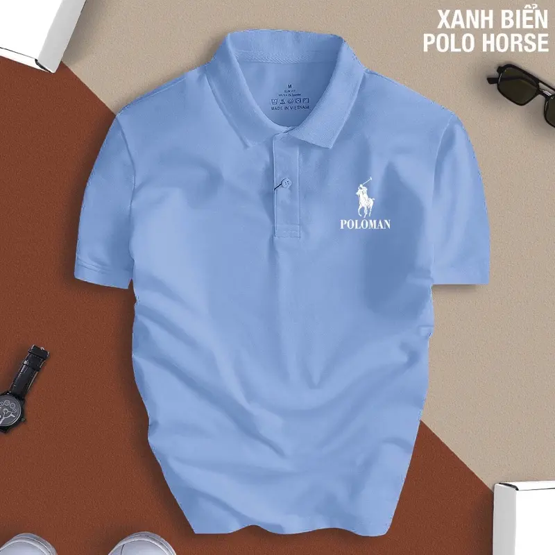 Áo Polo Nam Nữ in POLOHORSE,Chất vải CVC cá sấu Trẻ Trung,Thanh lịch 0