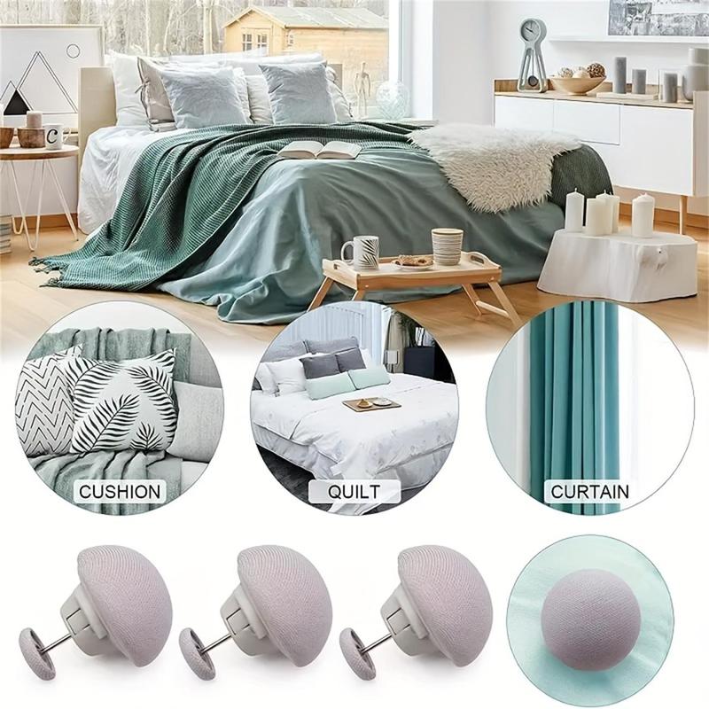 Bed Sheet Quilt Clip, 6 Counts Anti Slip Blanket Buckles, One Button Unlock Duvet Cover Quilt Fixer, Quilt Fastener Clip Holder, Bedding Accessories 4