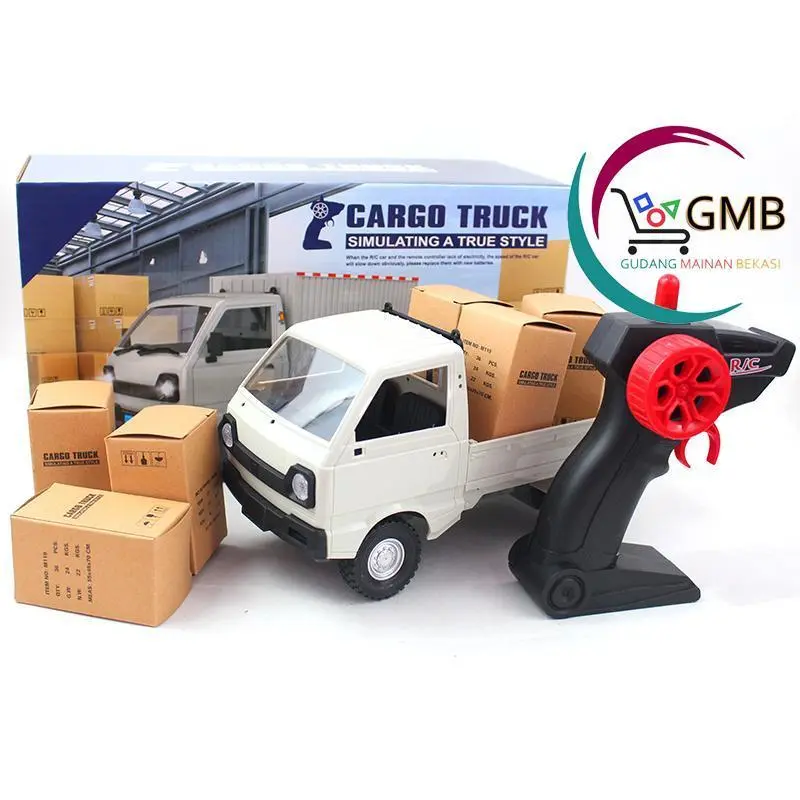 MAINAN ANAK REMOTE CONTROL MOBIL PICKUP 5A-513X MOBIL CARGO ANGKUT BARANG TERBUKA Ban Karet Free Baterai Mobil 7