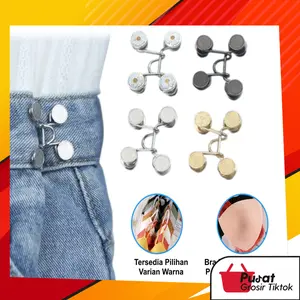 BISA COD 5495 Kancing Jeans Logam Simpel / Kait Pengecil Lingkar Pinggang / Kancing Pengecil Jeans / Kancing Celana Copot Pasang