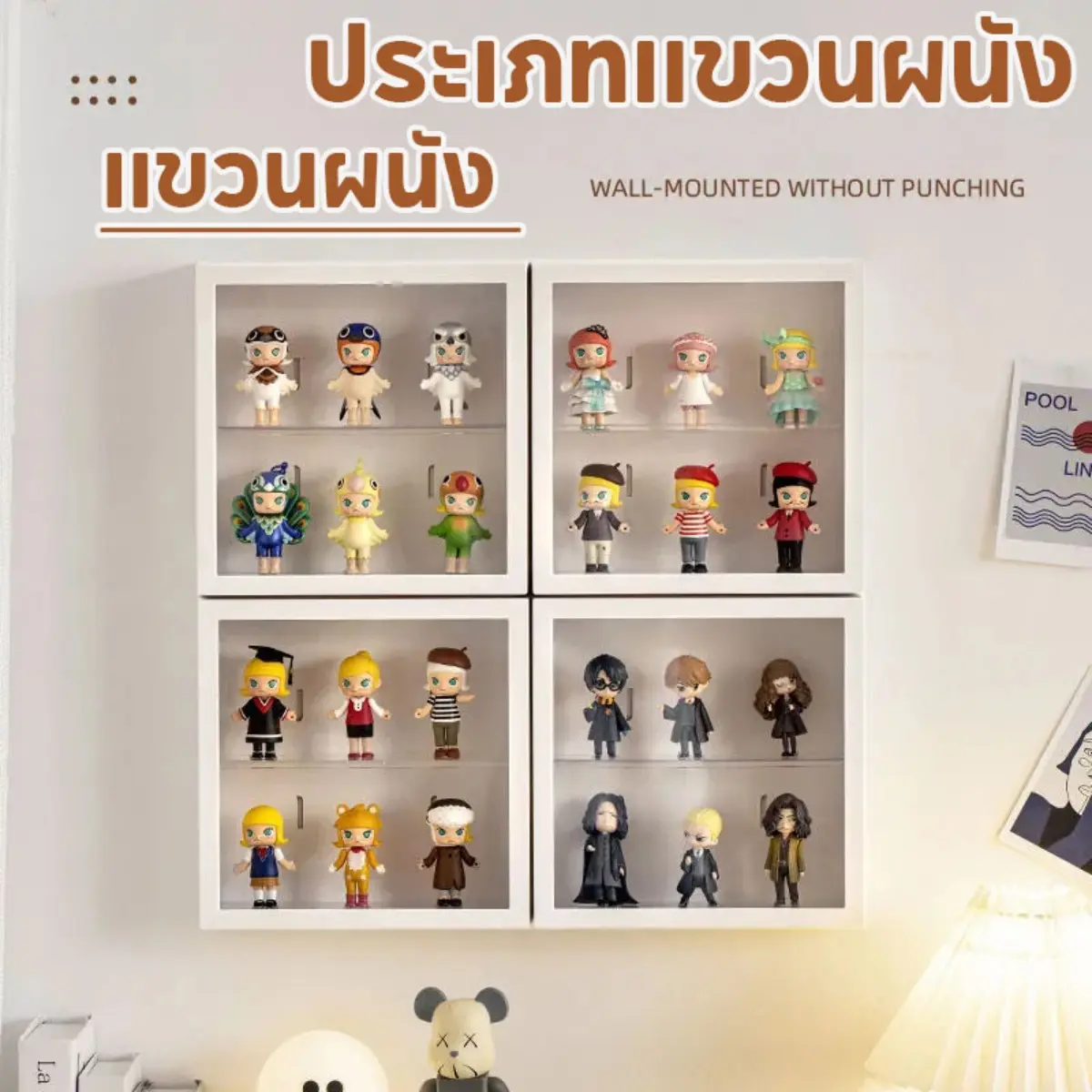 กล่องโมเดล 2 ชั้น กล่องเก็บโมเดล กล่องอะคริลิคใส กล่องแสดงโมเดล ขาตั้งโมเดลตัวละคร ชั้นวางเครื่องสำอาง