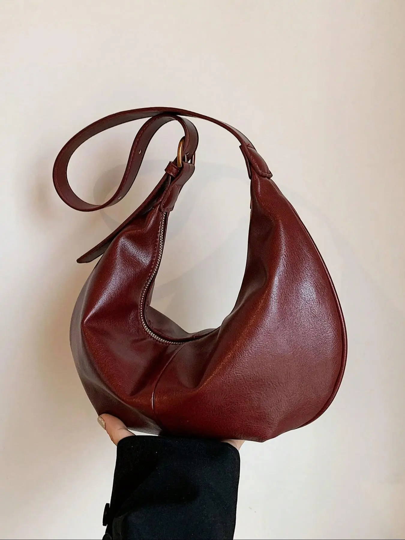 Women's Elegant Minimalist Hobo Bag, Trendy Versatile Shoulder Bag, Chic All-match Crossbody Bag for Daily & Work Use