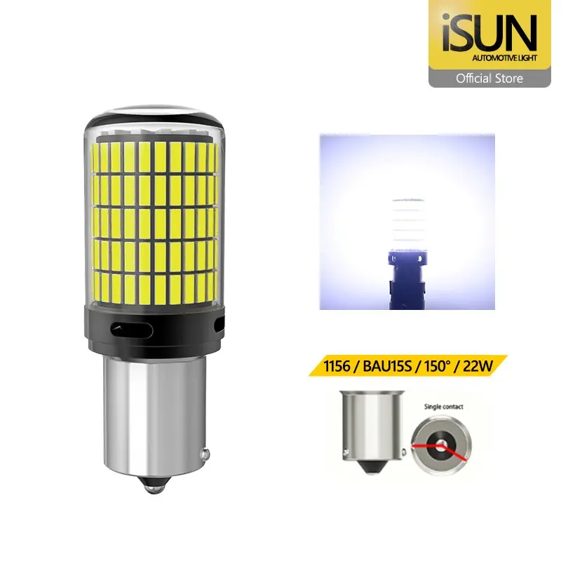 iSUN 150-Extreme Series Lampu LED Sein Mundur 1156 BAU15S DC12-24V/22W 6
