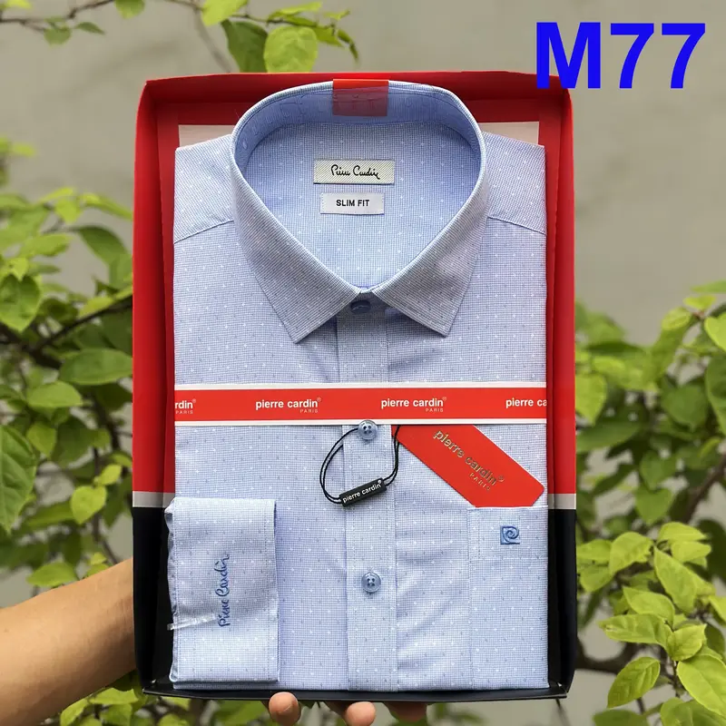 Áo Sơ Mi Pierre Cardin, Áo Sơ Mi Công Sở Dài Tay Trắng Trơn Sang Trọng Tinh Tế, Cúc Khắc Chữ Mẫu Mới 2025 1