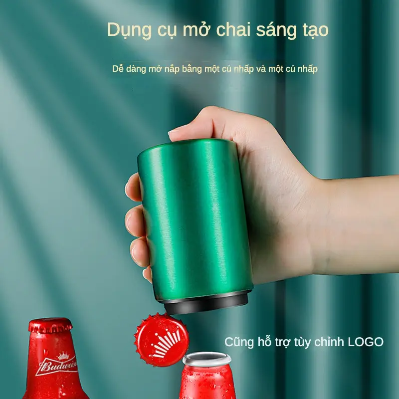 Dụng Cụ Mở Bia Đẩy Tự Động, Chất Liệu Thép Không Gỉ, Không Vết, Thiết Kế Sang Trọng