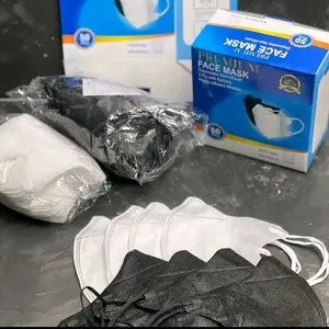 masker Duckbill 50pcs plus box 1 pack 50 3 ply Hitam putih