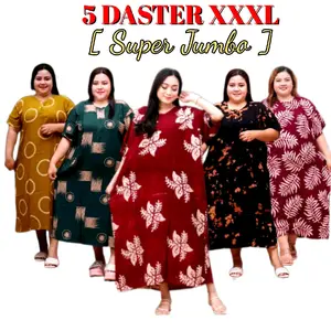 [ 5 DASTER XXXL ] DRESS SUPER JUMBO MOTIF RENDOM BB MAX 100 KG Wanita Bumil Busui Panjang Rayon Hamil Ibu