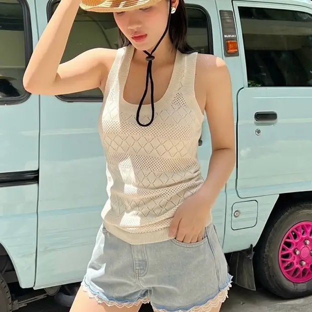 Áo balo ba màu KHANHANCLOTHING đi chơi đi cafe Nữ Women Top Kem