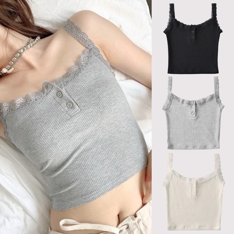 Áo 2 dây có ren nhiều màu bigsize từ 45-90kg (508) kiểu đơn giản ko có mút