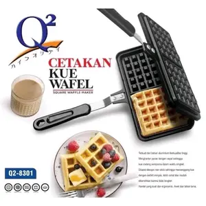 WAFFLE MAKER NEW Panjang cetakan kue wafel GM 2175 Double belgian waffel anti lengket manual tanpa listrik q2 Hitam