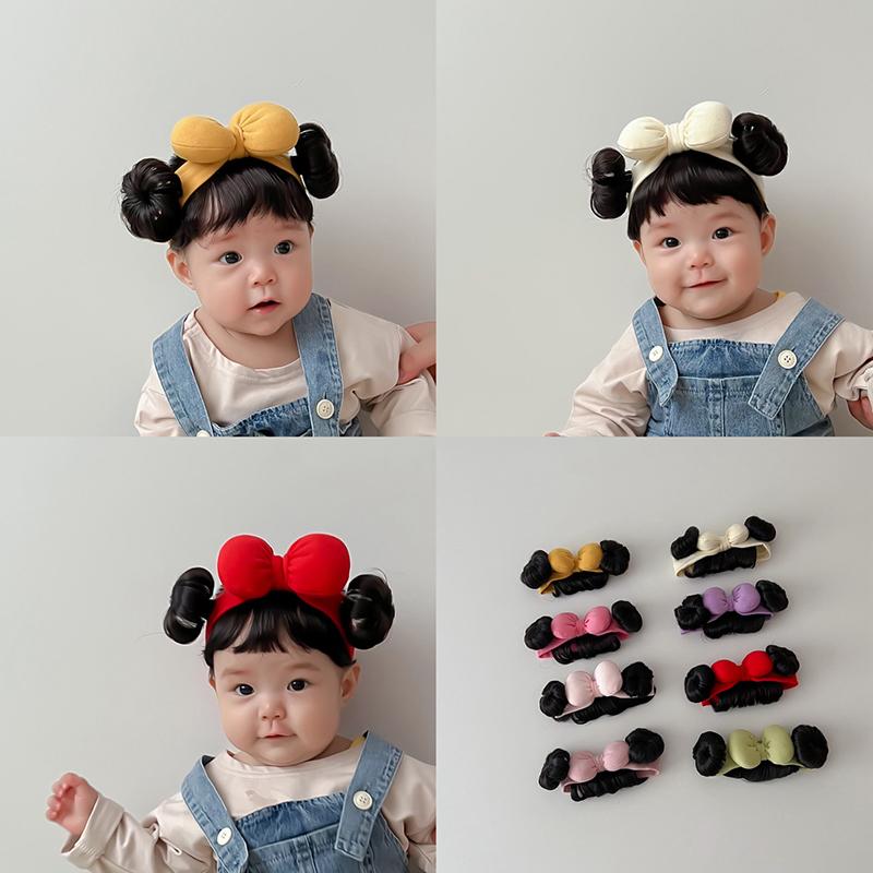 Product Introduction of Băng Đô Tóc Giả Cho Em Bé Và Trẻ Em, Thời Trang, Dễ Thương, Dành Cho Trẻ Em Gái, Kiểu Nơ, Thích Hợp Cho Trẻ Sơ Sinh Và Trẻ Mới Biết Đi, Mũ Tóc Giả, Sợi Tóc, Mũ Đội Đầu Hóa Trang, [Lww] Cho Bé Phụ Kiện Tóc 8