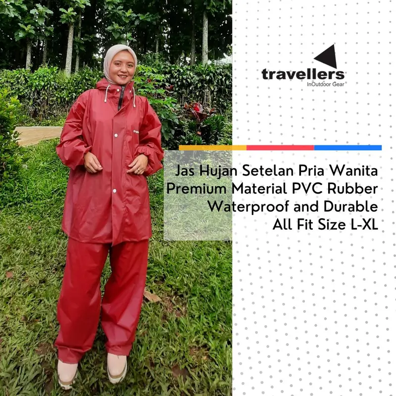 Traveller Jas Hujan Premium Setelan Celana Pria Wanita Raincoat 5