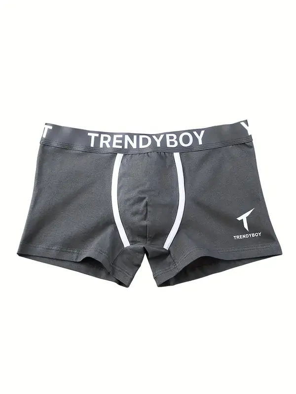 Men's 3pcs Letter Graphic Printed Boxer Brief Set, Soft Comfy Breathable Tag-free Boxer Briefs for Men Multipack, Casual Fashion Underwear Set for All Season 2
