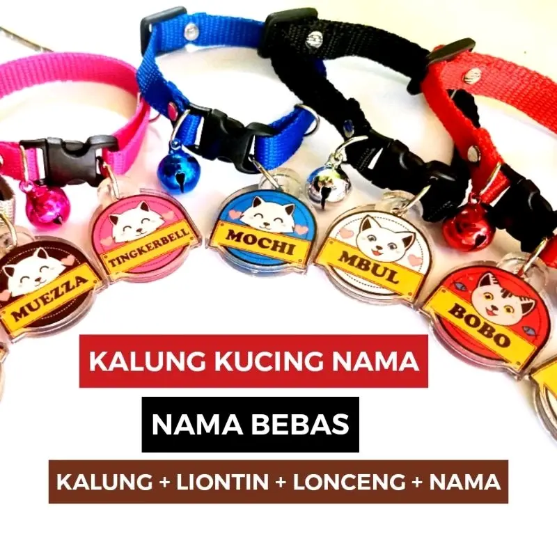Kalung kucing nama bebas request