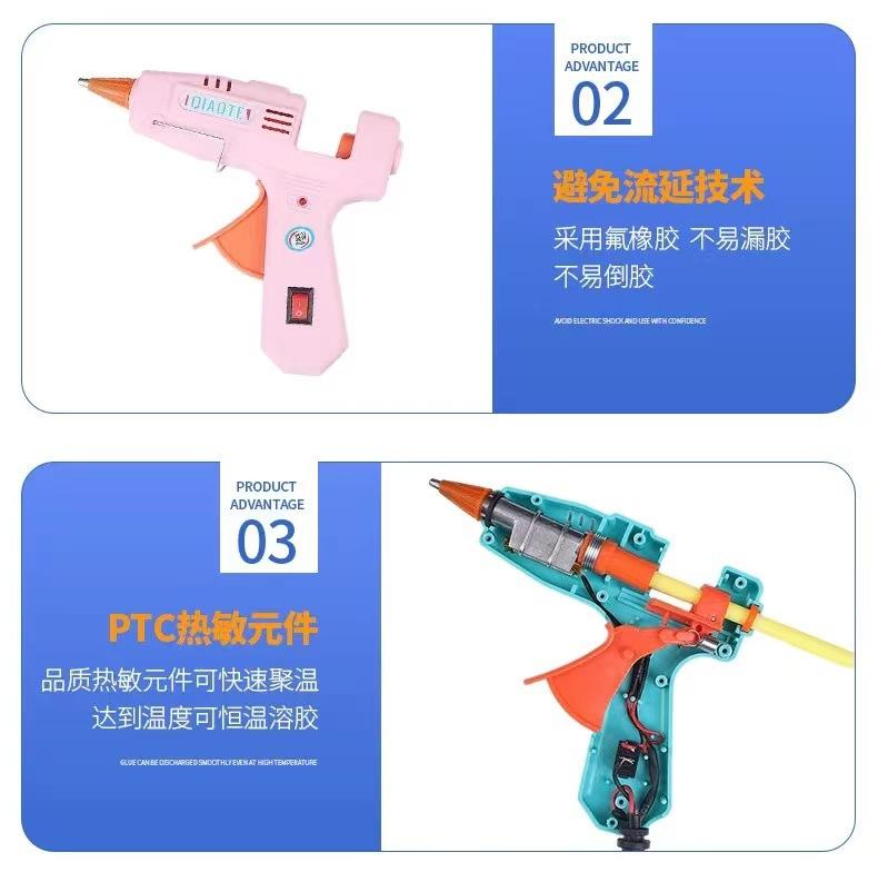 Product Introduction of Hot Melt Glue Gun Handmade Hot Glue Gun Multifunctional Glue Gun Hot Melt Glue Stick Potting Machine 30W Hot Melt Gun 7