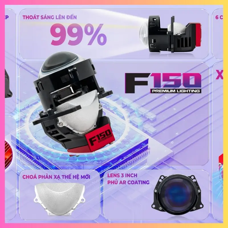 Đèn pha Biled F150- Titan Black ( Tặng 1 lọ nhớt Xado) Phụ Kiện Phụ Tùng