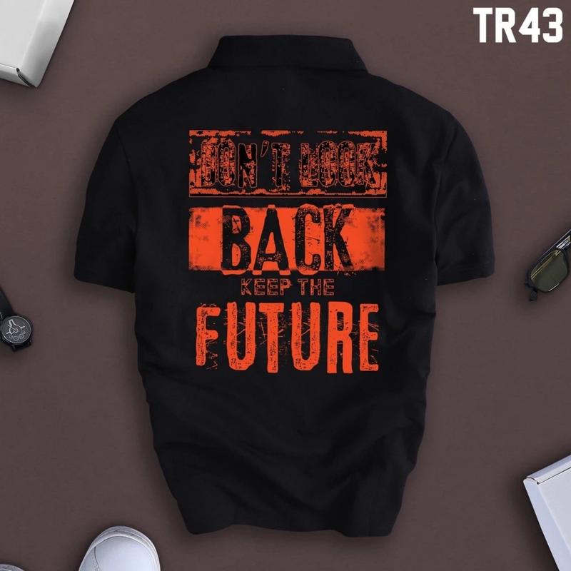 Áo thun cổ trụ polo DONT LOOK BACK CÓ BIGSIZE (VẢI DA CÁ)  -AOTHUNSN Menswear Nam Top Có Cổ Trắng