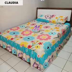 Moesha Sprei Rumbai Motif Bunga Aesthetic 180x200 & 160x200 Homemade Bahan Katun DISPRESE 35cm Karet Tebal Sarung Bantal Guling Tali Guling
