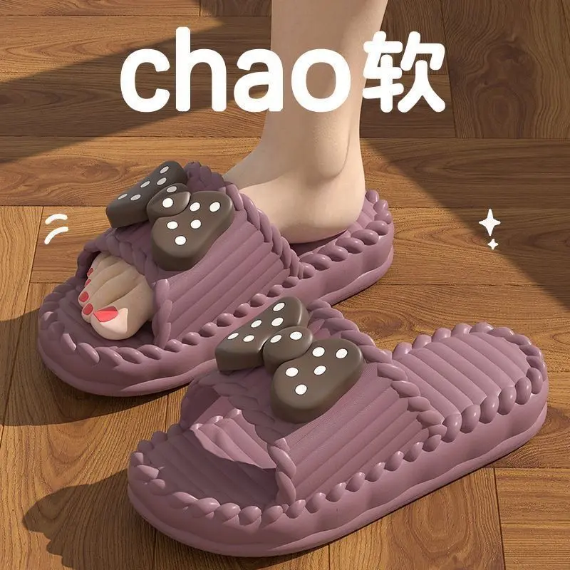 Dép Đi Trong Nhà Hàng Mới Về, Dành Cho Nữ, Thiết Kế Thắt Nơ, Thích Hợp Sử Dụng Trong Nhà, Phòng Tắm Và Ngoài Trời, Không Trơn Trượt, Dép Lười, Có Thể Mặc Ngoài Trời