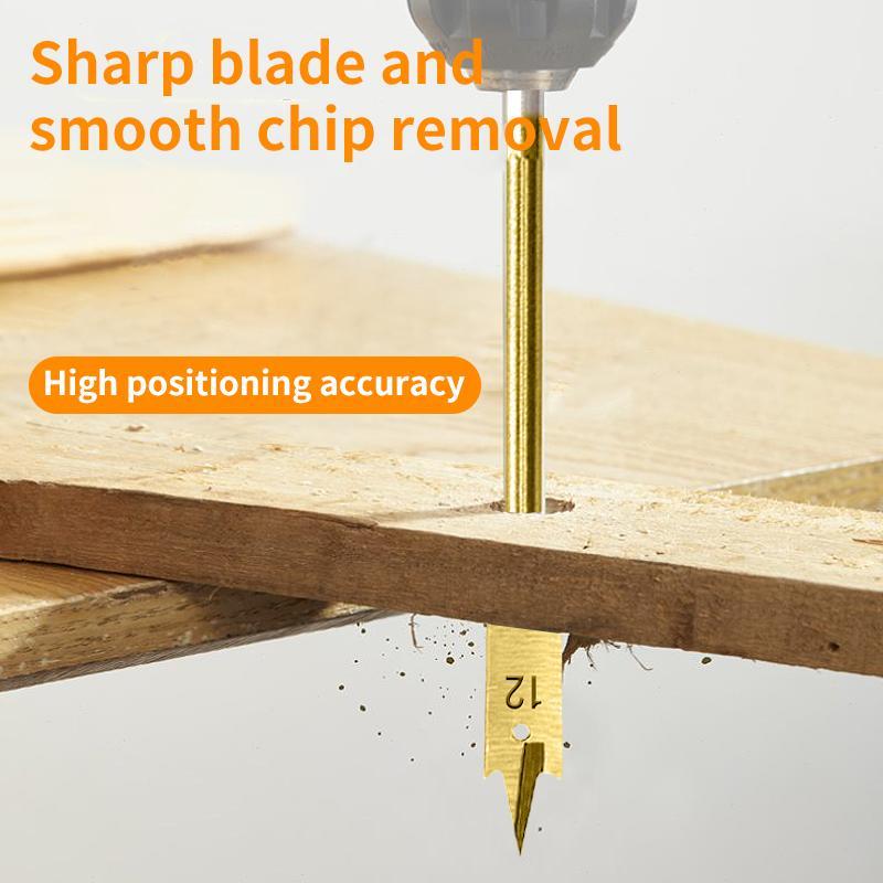 Woodworking Drill Bit Set, High Carbon Steel R Slot Hex Shank Drill Bit with Extension Rod, Professional Hand Tool for Woodworking 4