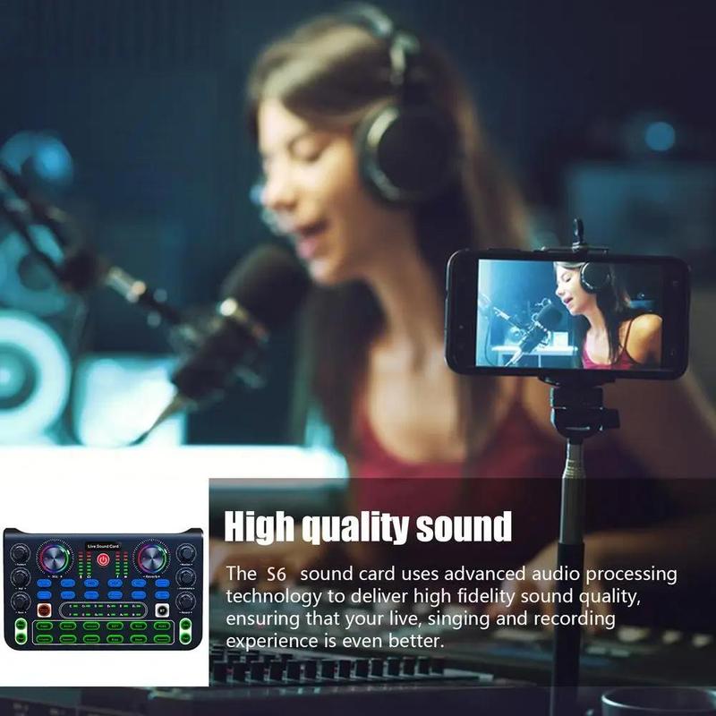 Professional Podcast Equipment Bundle, USB Rechargeable Microphone Set, Live Sound Control Equipment, Condenser Microphone for Recording, Gaming, Singing, Audio 8