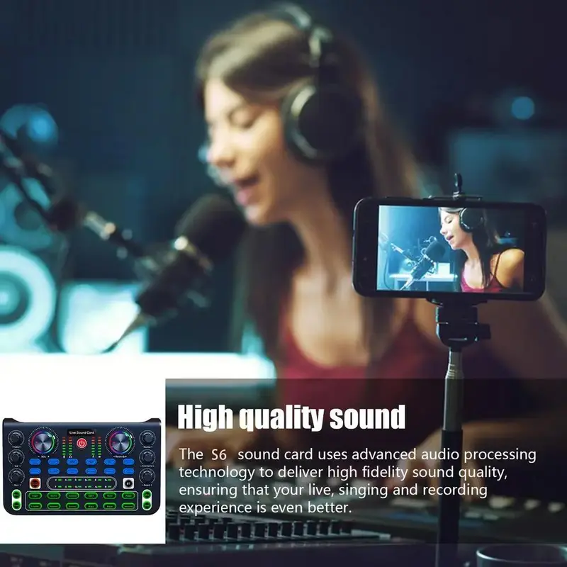 Professional Podcast Equipment Bundle, USB Rechargeable Microphone Set, Live Sound Control Equipment, Condenser Microphone for Recording, Gaming, Singing, Audio 8