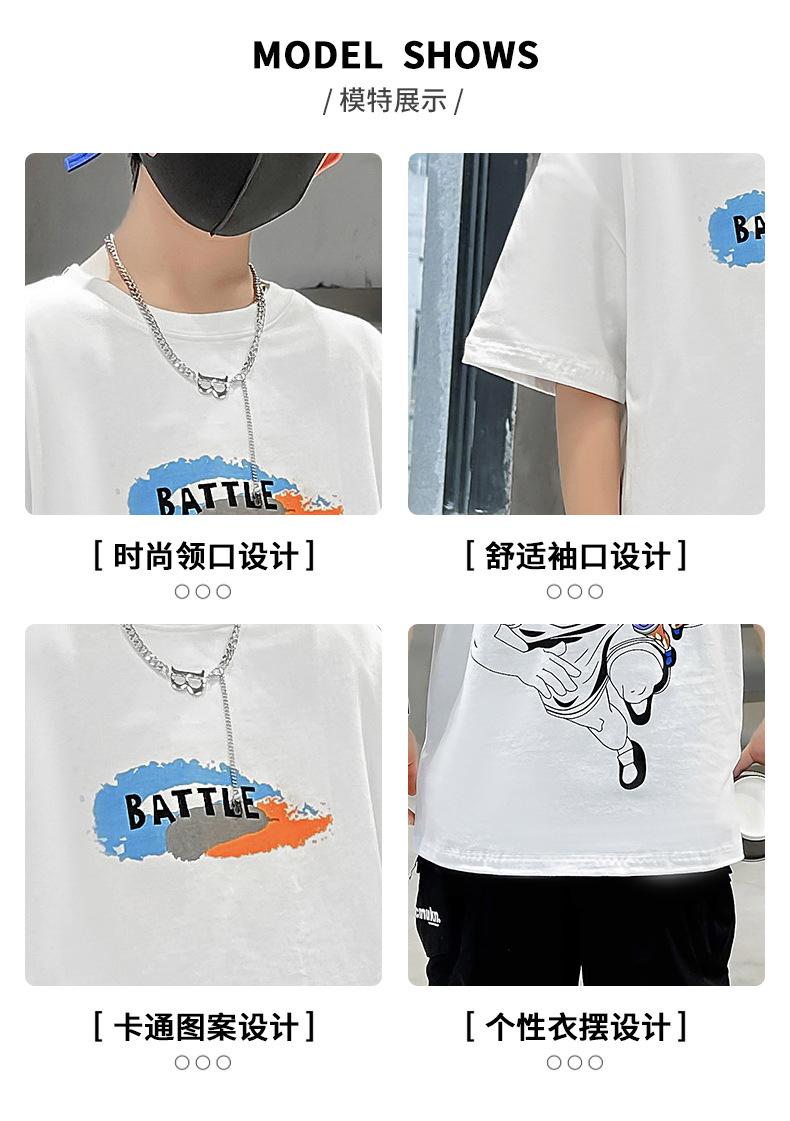 Product Introduction of Boys' Short Sleeve T-Shirt Summer 2025 New Children's Cotton Summer Boys' Trendy Top 4