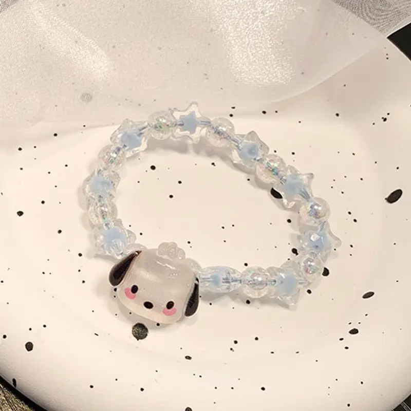 Vòng Tay Cặp Đôi Pha Lê Sanrio Ngọt Ngào, Thiết Kế Hoạt Hình O8Q1, Bao Gồm Vòng Tay Yugui Chó Kulomi, Giá Thấp Nhất, Vòng Tay, V4U0 7