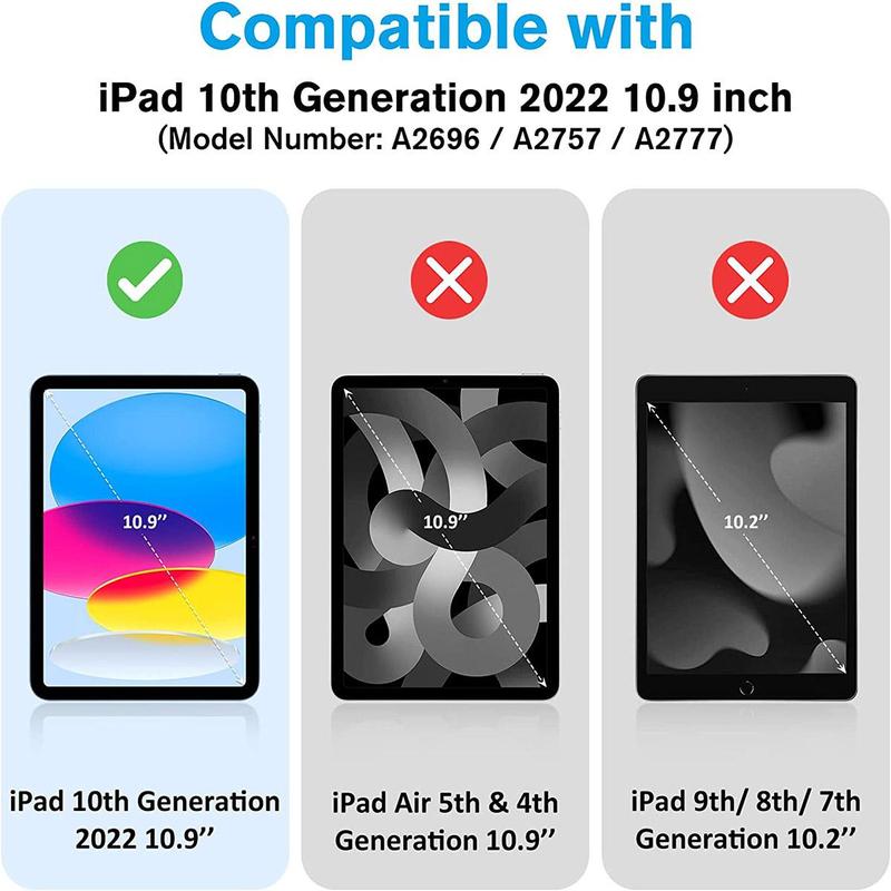 Tempered Glass Screen Protector, 2 Counts Protector For IPad 10.9 10th Generation 2022 Screen Protector A2696/A2757/A2777, Tempered Glass Film Guard For IPad 10th Gen 10.9" 2023 2022 1