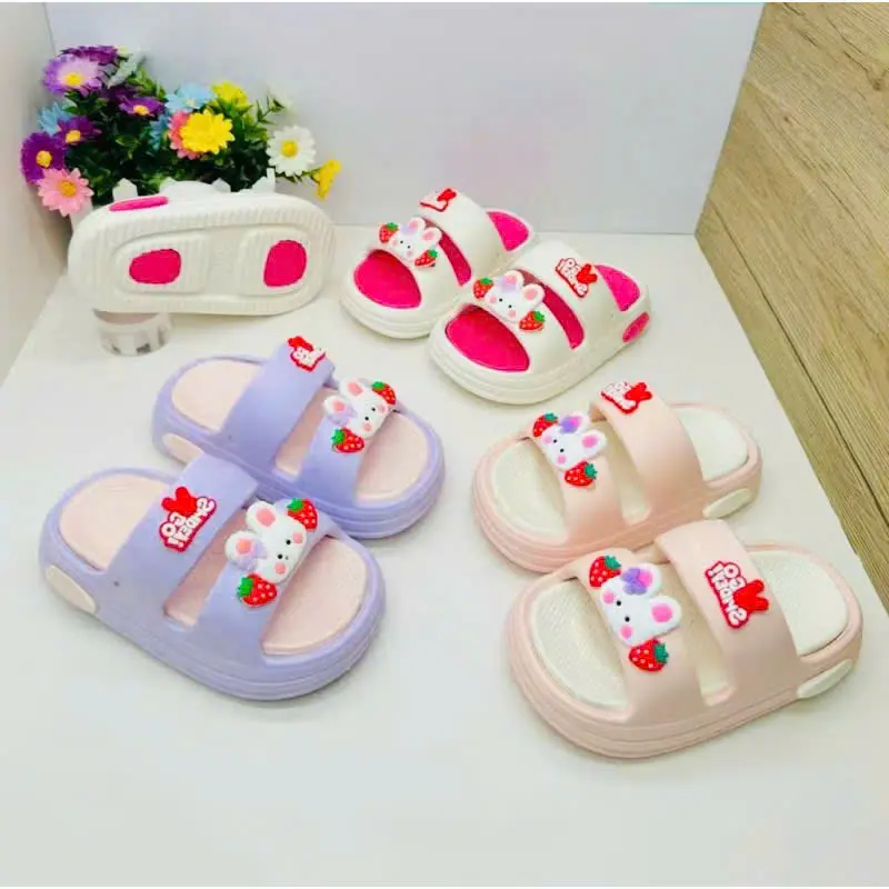 Dép Lê Thỏ Siêu Nhẹ Cho Bé Gái 3 đến 10 tuổi Phiên Bản 2 đế Êm Chân 0