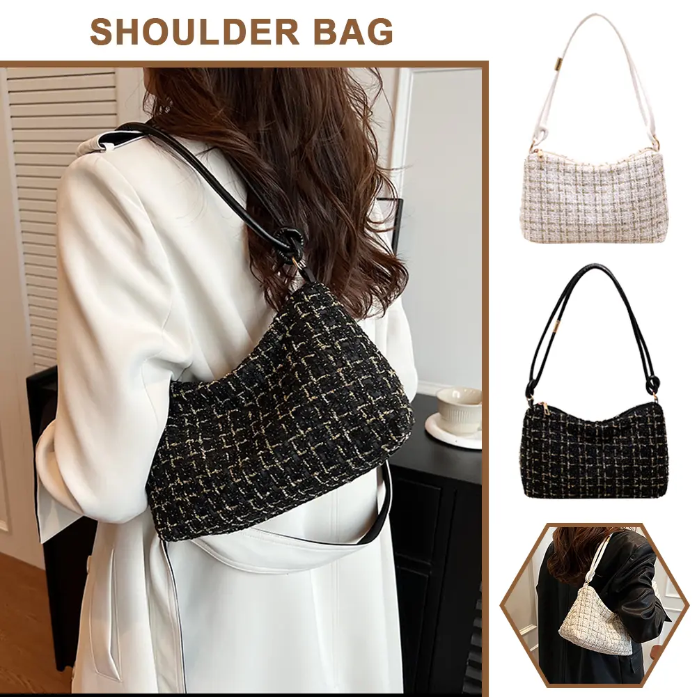 Women Winter Shoulder Bag Zipper Tote Bag Fashion Casual Handbag Crossbody Bag