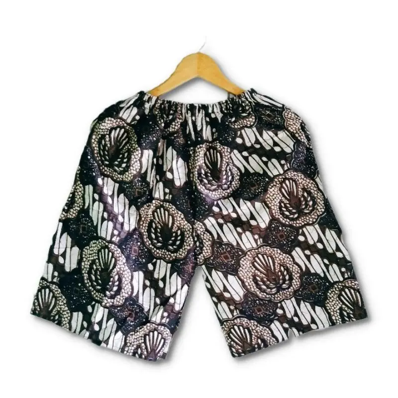 Ready!! Celana Kulot Dewasa 3/4 Motif Batik Kantong Katun Melar Stretch Shorts Wanita 5