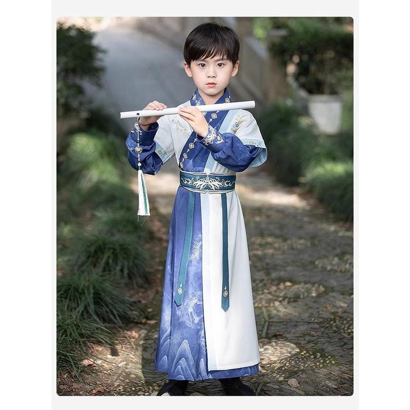 2024 New Children's Hanfu Performance Costume for Boys, Tang Suit, Chinese Style, Spring and Summer 5