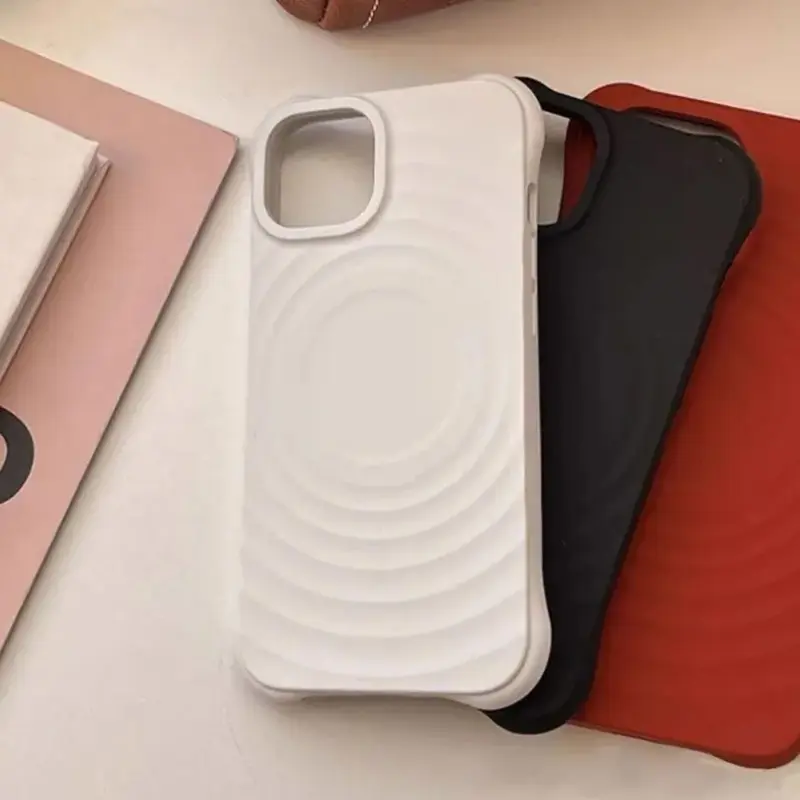 Casing Ponsel Sudut Tebal Ripple untuk iPhone 13 11 15 14 12 Pro Max 14 15 Plus Silikon Lembut Tahan Benturan 8