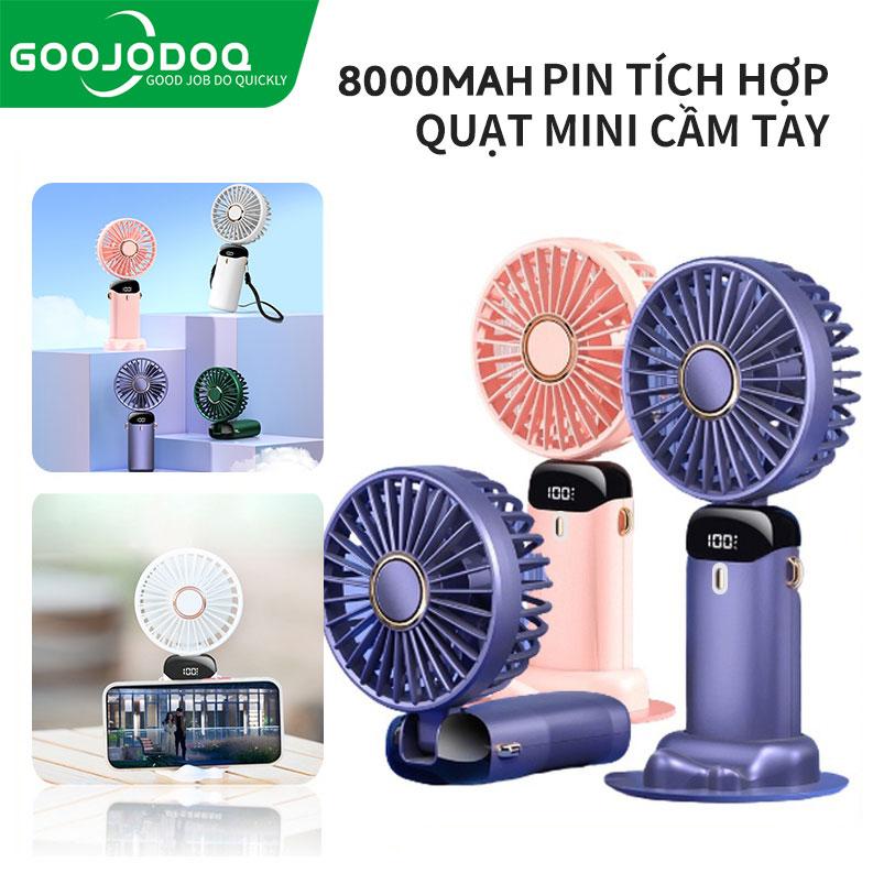 2024 Quạt tích điện 【Goojodoq】Màn hình LED hiện thị % pin có dây đeo cổ, có giá đỡ điện thoại thời gian sự dụng 12h Usb Phụ Kiện Quạt Mini 8000MAh Di Động 5 Tốc Độ Có Thể Gập Lại LED Hiển Thị Kỹ Thuật Số Cung Cấp Điện Để Bàn Dễ Thương