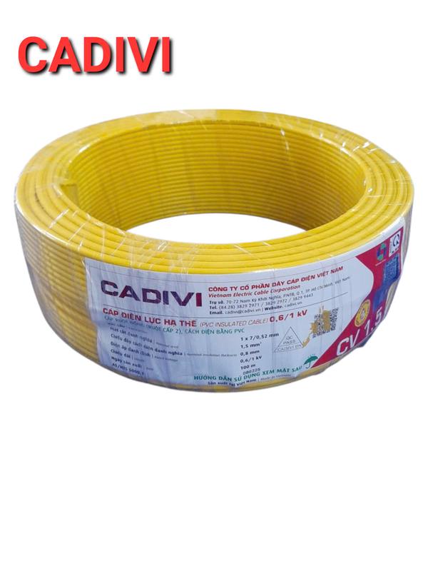 CADIVI - Dây cáp điện Cadivi CV 1.5 2.5 4.0 6.0 10.0 x 0,6 1kv nguyên cuộn 100 mét