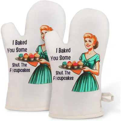 Mushroom Pattern Oven Mitts & Pot Holders Set Of 4 – Heat Resistant To 356°F, Non-Slip, Kitchen Safety - View #14