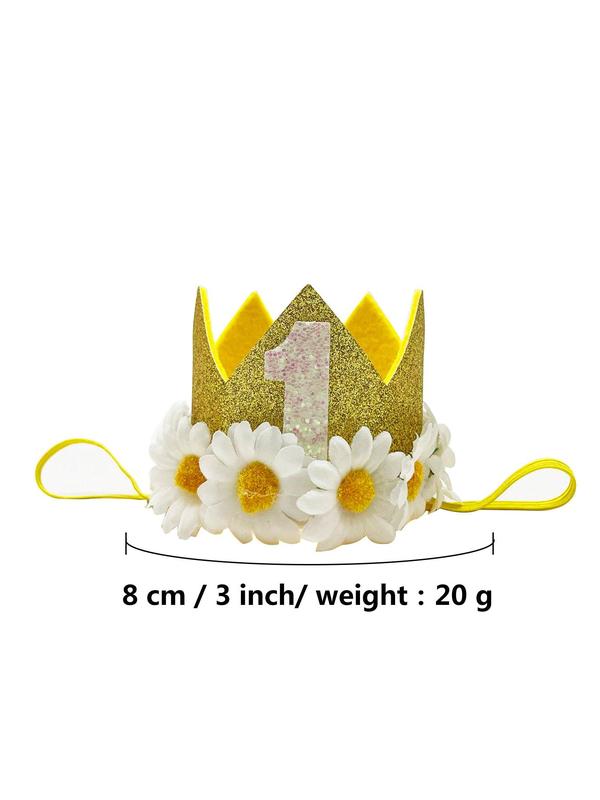 Daisy Flower Crown Design Crown, Birthday Party Crown, Fashion Hair Accessories for Women & Girls, Party Supplies 1