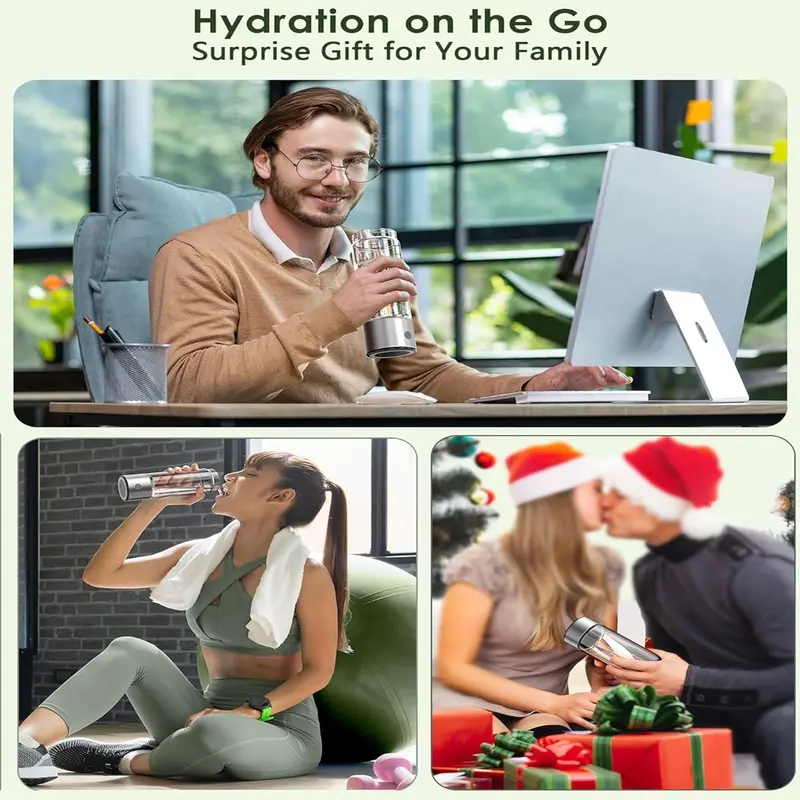 Portable Rechargeable Hydrogen Water Bottle, Hydrogen Water Machine, Portable Hydrogen Water Bottle Generator, Water Bottle for Home Office Outdoor, Drinkware, Tumbler 4