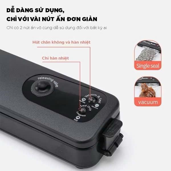 Máy Hút Chân Không Thực Phẩm, Máy Hàn Miệng Túi, Tặng Kèm 10 Túi Hút, Dụng Cụ Nhà Bếp Bảo Hành 12 Tháng 9