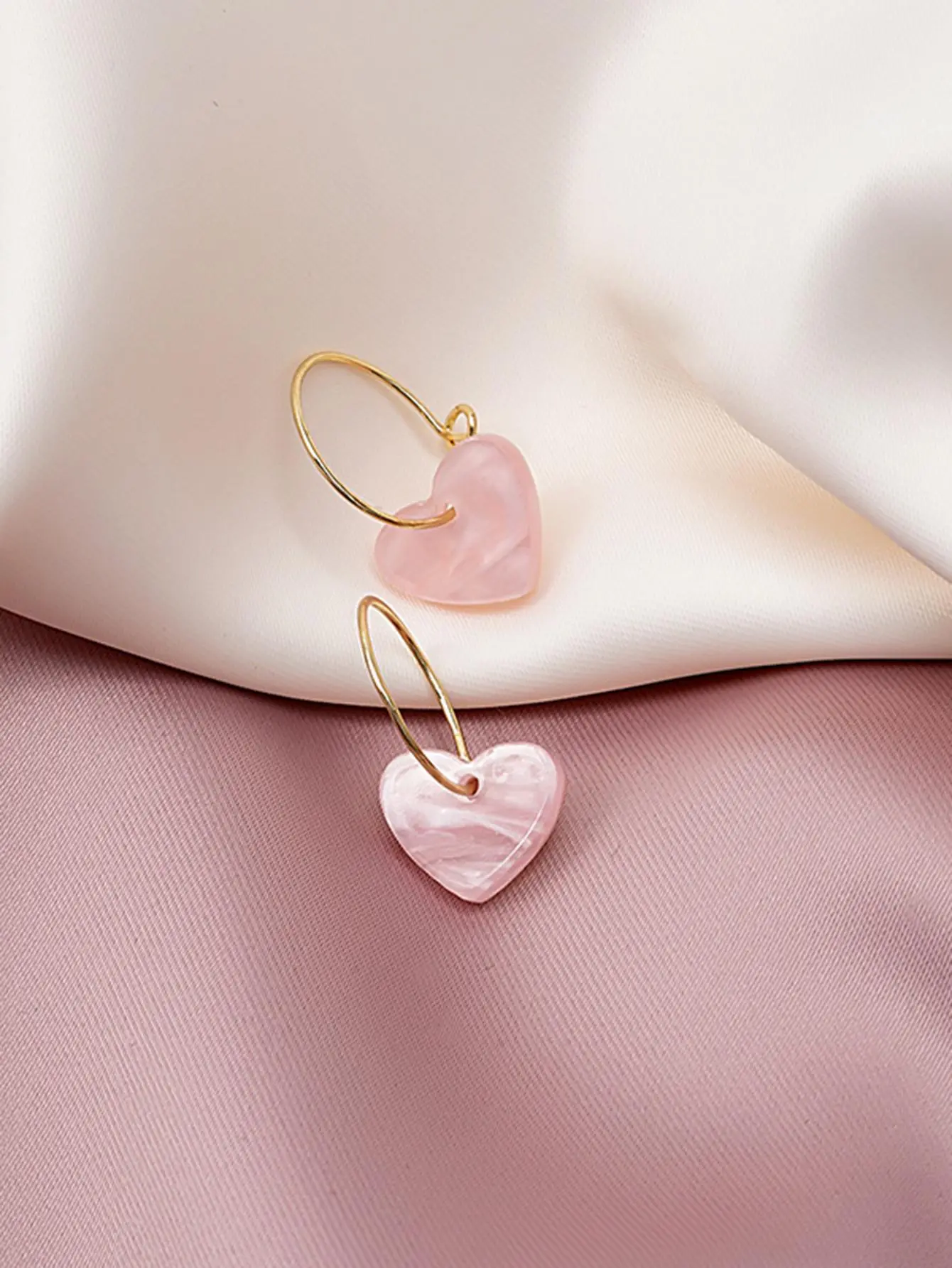 Women's 1 Pair Heart Hoop Earrings, Valentine's Day, Gift