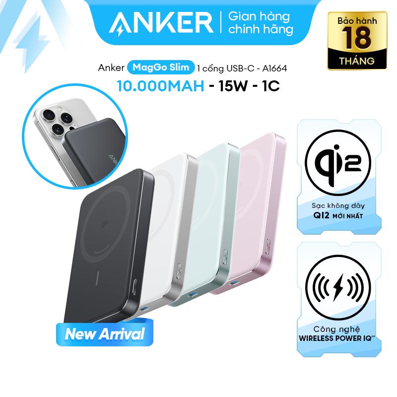 Sạc Dự Phòng Từ Tính Anker 10kmAh | Anker MagGo Power Bank (10K, Magnetic Wireless) - A1664