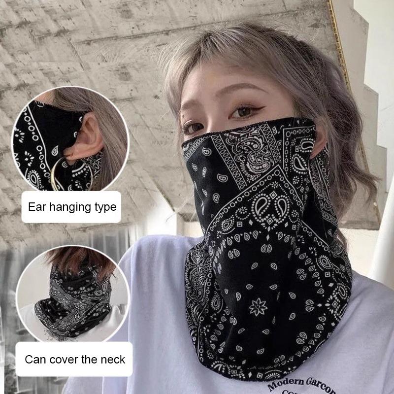 Product Introduction of Fashion Punk Sunscreen Mask For Men Women Summer Face Neck UV Protection Ear Scarf Hip Hop Outdoor Sports Cycling Bandana Scarfs 13