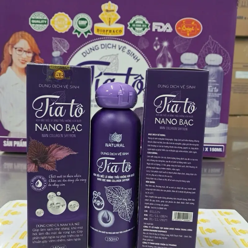 Dung dịch vệ sinh nữ tía tô nano bạc chai 150ml Nữ Women 3