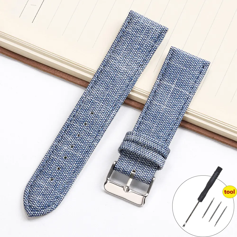 Vintage Retro Denim Nylon Watch Str Canvas Band 10mm 12mm 14mm 16mm 18mm 20mm 22mm Bracelet Wristbelt for Samsung for Amazfit for Huawei