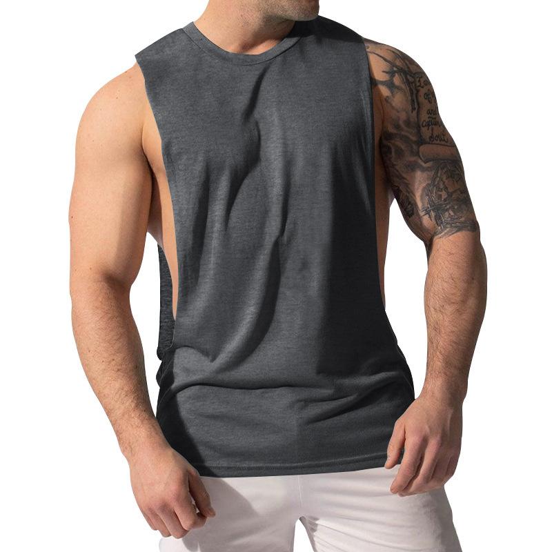 Product Introduction of Rompi Lelaki, Ketibaan Baru, Gaya Sukan dan Riadah Otot, Warna Pepejal, Tanpa Lengan, Rompi, Baju-T 7