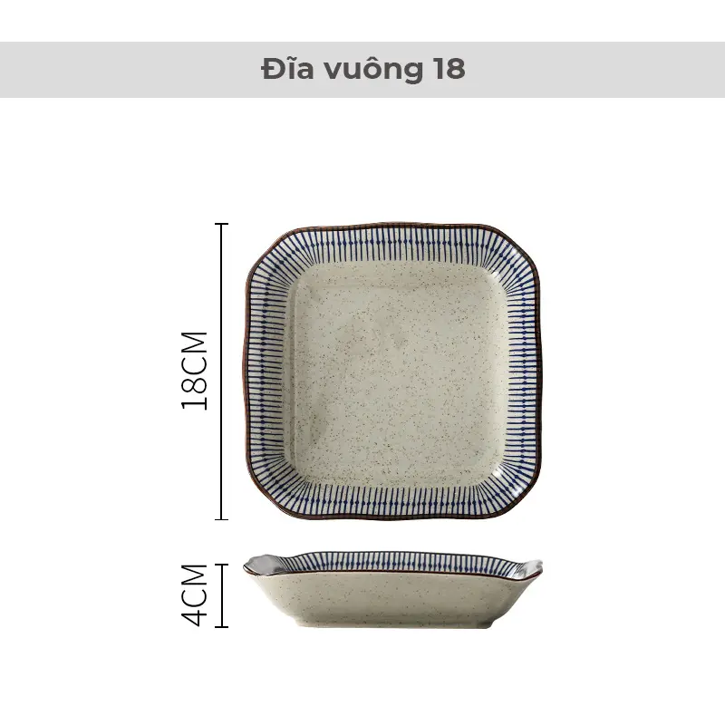 Bán lẻ bộ bát đĩa men tiêu cổ tráng men cao cấp 6